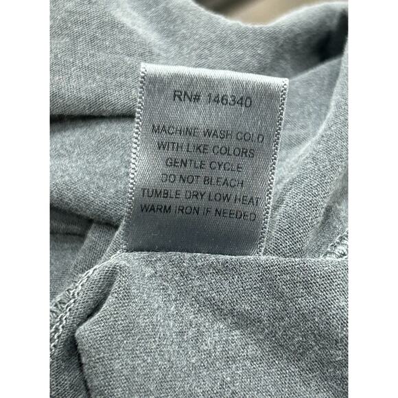 AMO Womens Cropped Top Deep V-Neck Short Sleeve Pullover Cotton Gray Size M - Picture 8 of 9